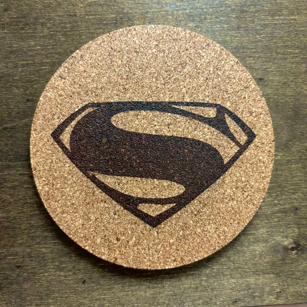 Superman Henry Cavill Logo Laser Engraved Cork Coaster